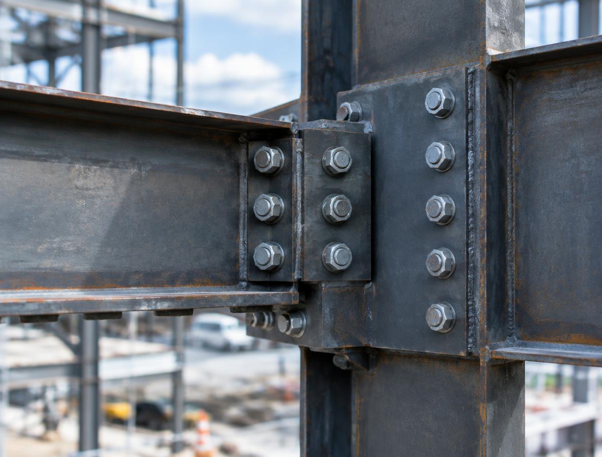 Bolted structural steel beam-to-column connection